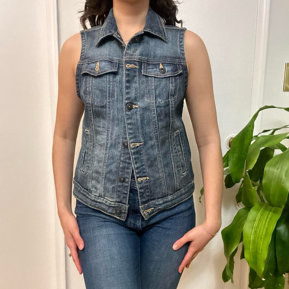 Smart Set Cowgirl Western Blue Denim Vest Size Small - Picture 5 of 8